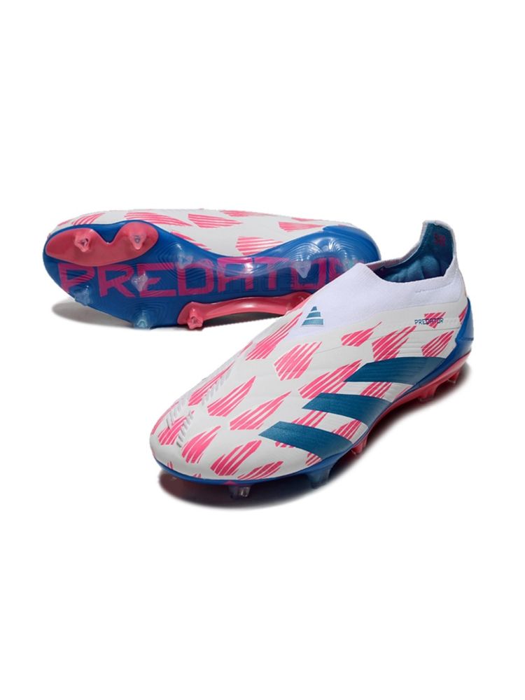 adidas Predator Elite Laceless FG Reemergence - White/Solar Blue/Solar Pink