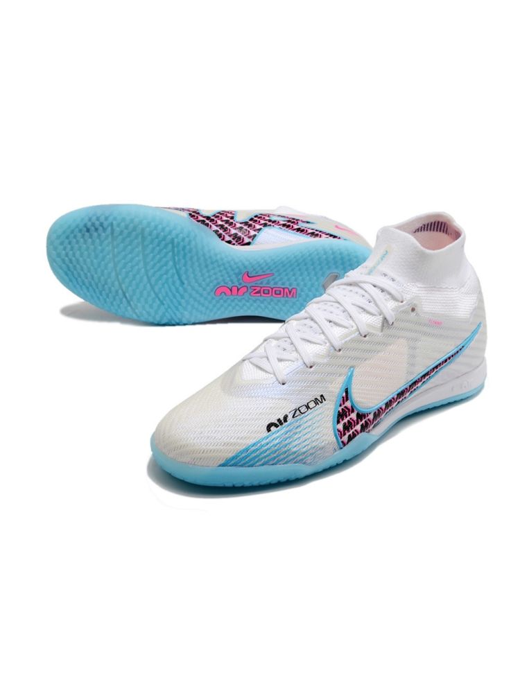 Nike Air Zoom Mercurial Superfly 9 Elite IC - White/Baltic Blue/Laser Pink