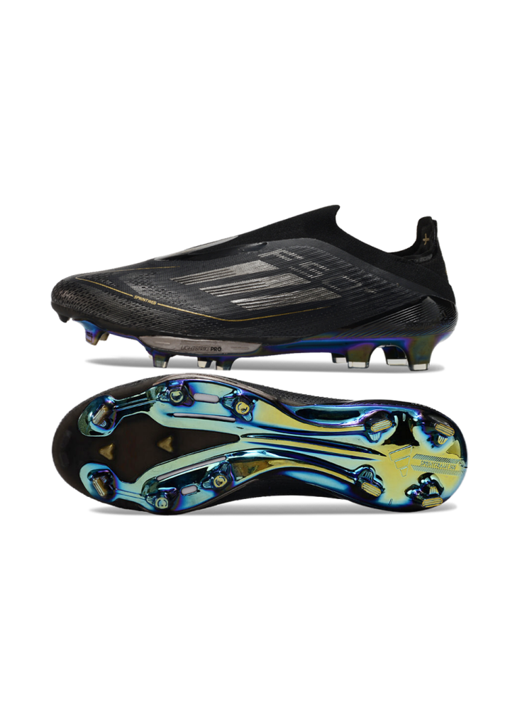 adidas F50 + Laceless FG Core Black Iron Met Gold Met