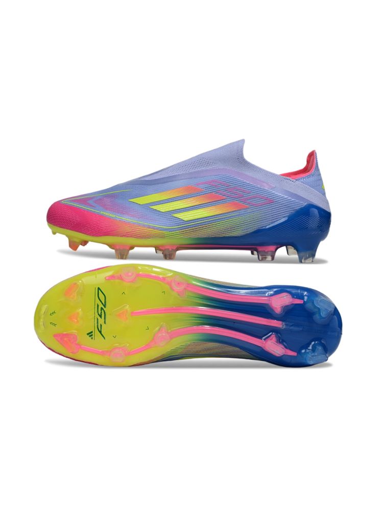 2025 adidas F50 Elite Laceless FG Blue Fusion Lucid Lemon Lucid Pink