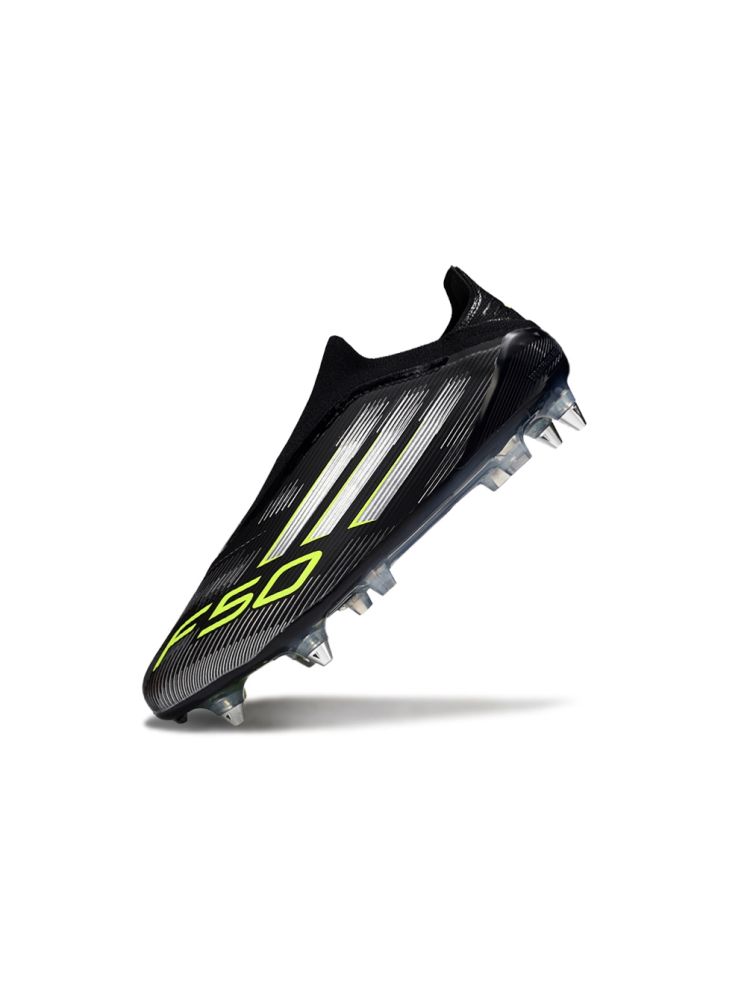 2025 adidas F50 Elite Laceless SG-Pro Black Silver Volt