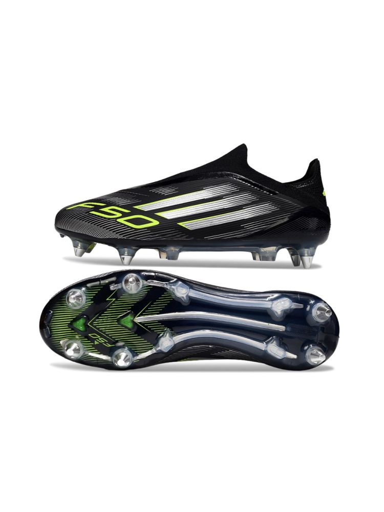 2025 adidas F50 Elite Laceless SG-Pro Black Silver Volt