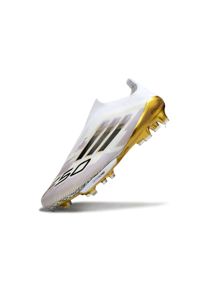 2025 adidas F50+ Event LightStrike Elite FG White Black Metallic Gold