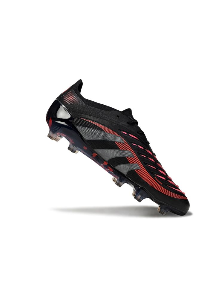 2025 adidas Predator Elite FG Black Grey Four Lucid Red