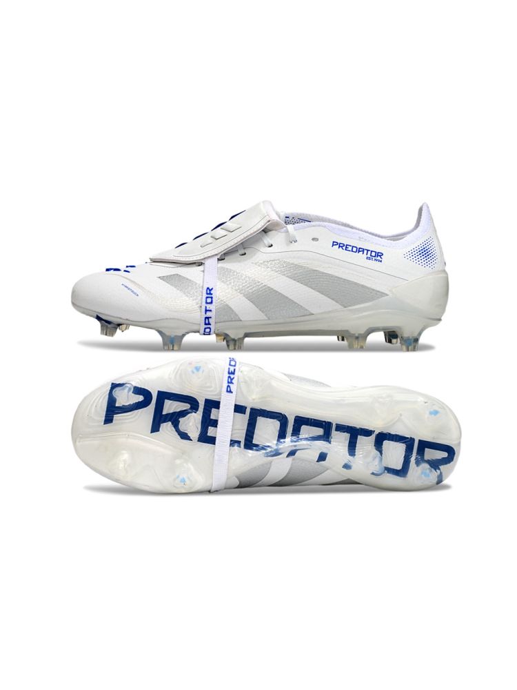 2025 adidas Predator Elite Tongue FG White Silver Metallic Bright Royal
