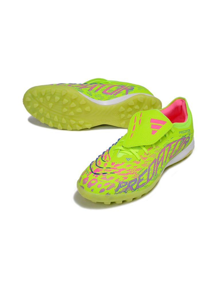 2025 adidas Predator League Tongue TF Lucid Lemon Lucid Pink Blue Fusion