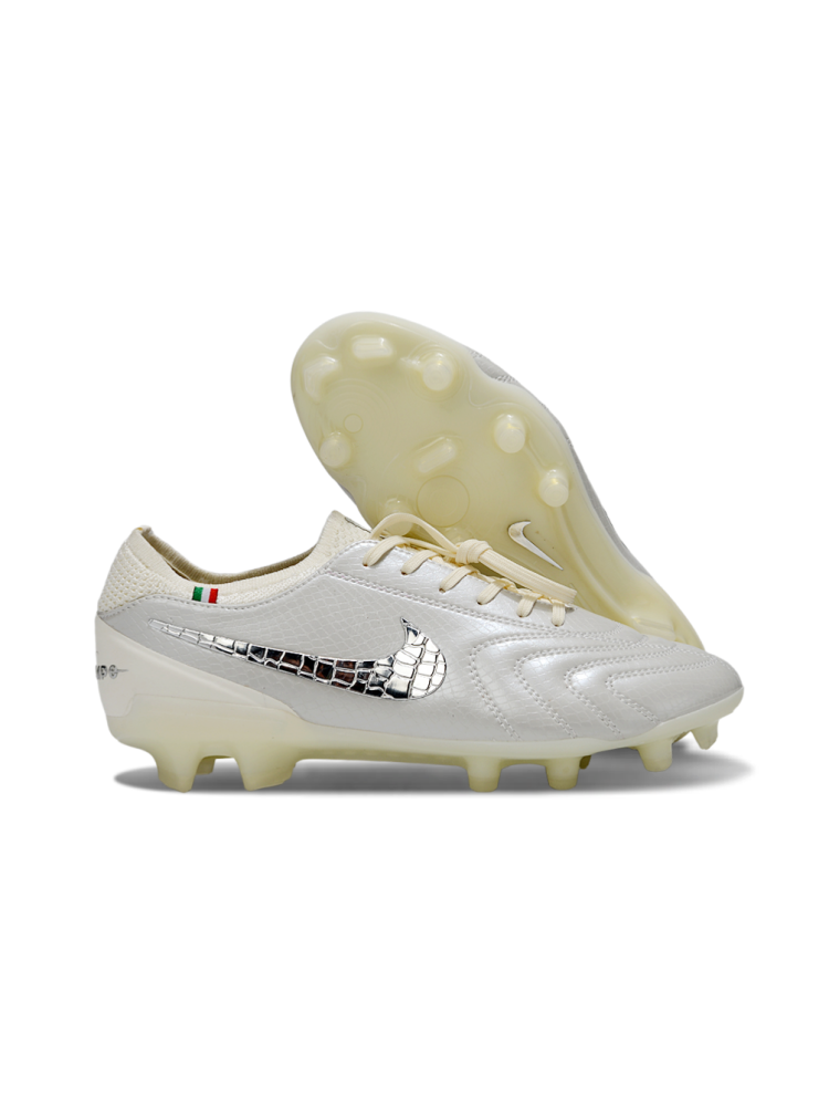 Nike Tiempo 10 Elite 25-26 'Luxe' Pack FG Clean Off-White Metallic Silver