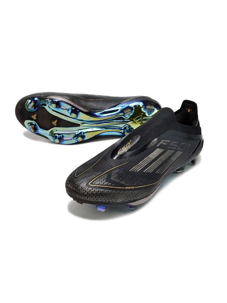 adidas F50 + Laceless FG Core Black Iron Met Gold Met