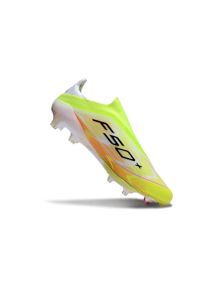 adidas F50 Elite Laceless FG White Core Black Solar Yellow