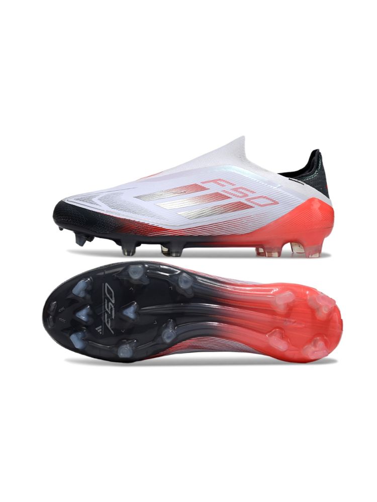 adidas F50 Elite Laceless FG White Silver Red