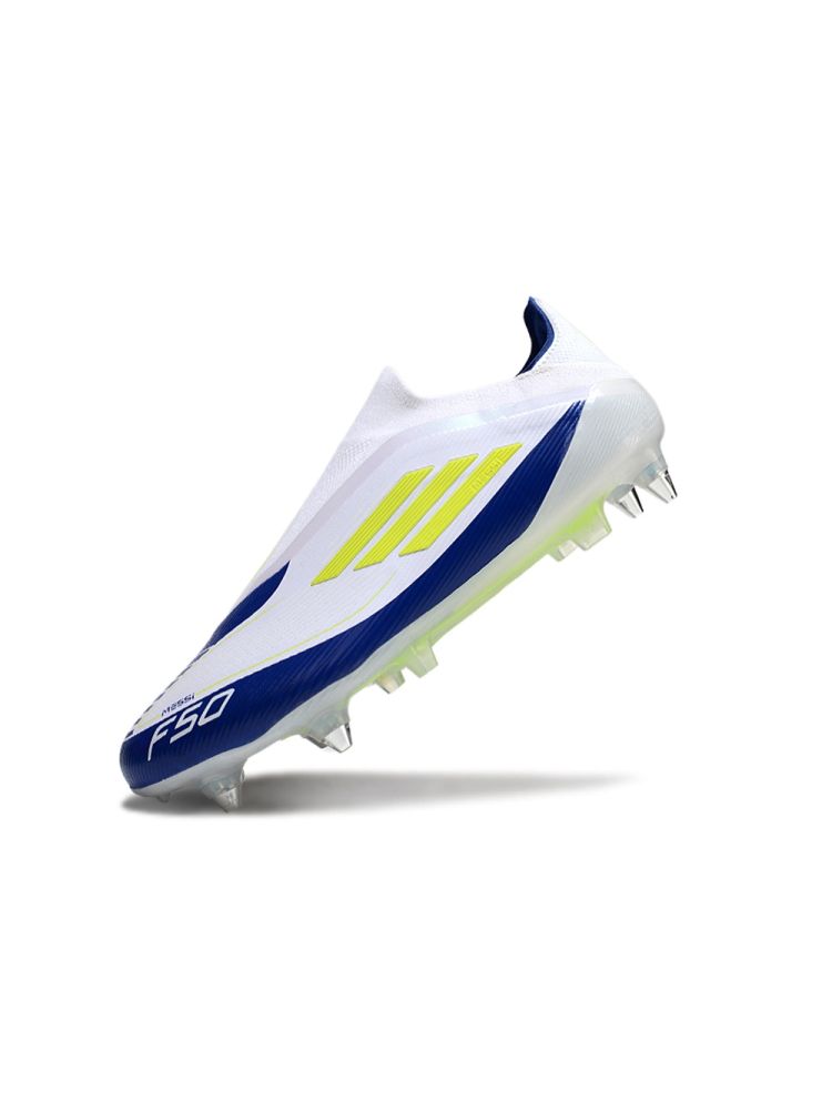 adidas F50 Elite Laceless SG White Blue Volt
