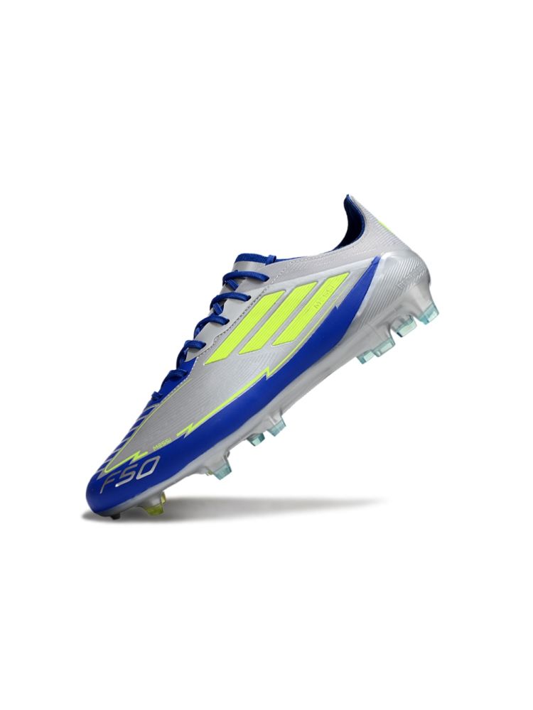 adidas F50 Messi Elite FG Silver Metallic Solar Yellow Lucid Blue