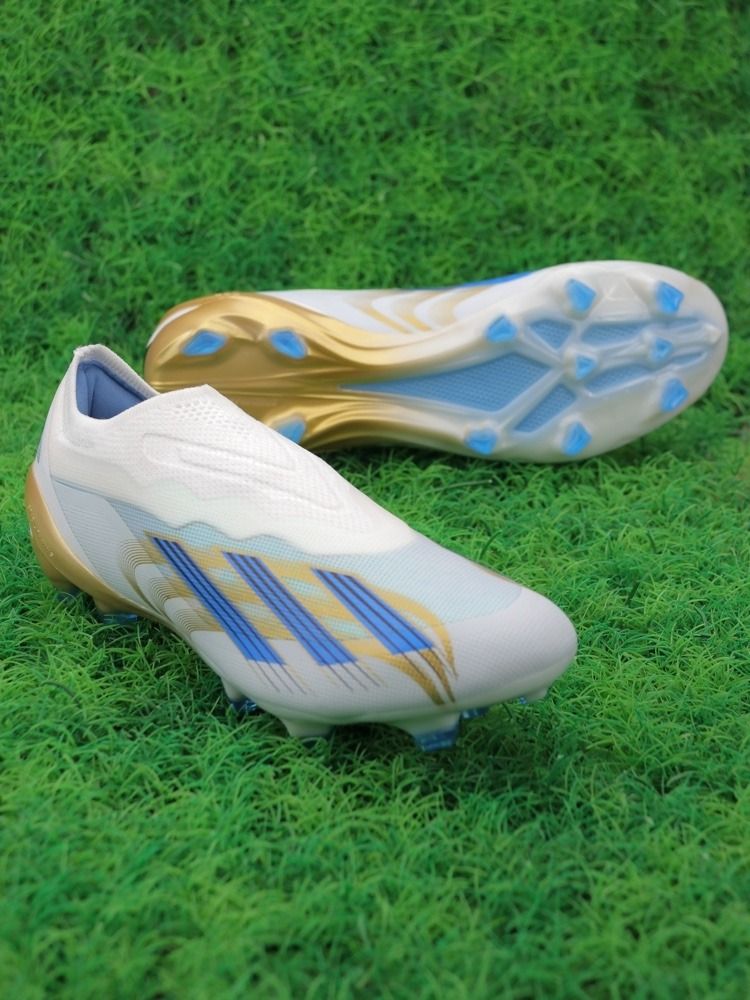 adidas X Crazyfast Messi Elite Laceless FG Las Estrellas - Footwear White/Pulse Blue/Gold Metallic
