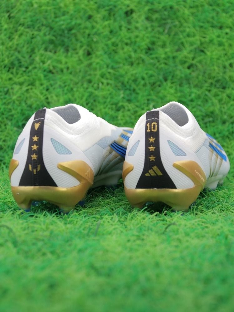 adidas X Crazyfast Messi Elite Laceless FG Las Estrellas - Footwear White/Pulse Blue/Gold Metallic