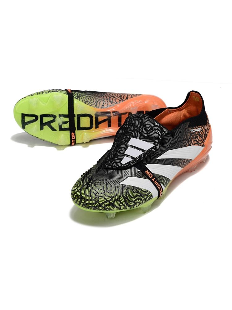 adidas Predator Elite Fold-over Tongue FG Vortex - Black/White/Green
