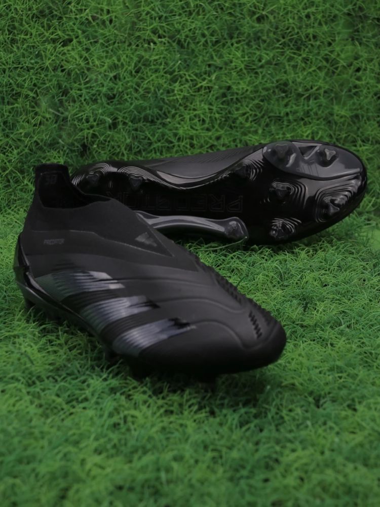 adidas Predator Elite Laceless FG Nightstrike - Black/Iron Metallic